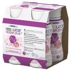 RESOURCE DIABET PLUS Smak truskawkowy - 4 x 200 ml