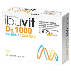 IBUVIT D3 1000 + K2 MK-7 + OMEGA 3 - 30 kaps.