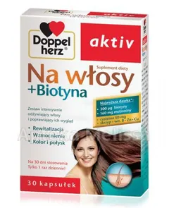 DOPPELHERZ AKTIV Na włosy + biotyna - 30 kaps.