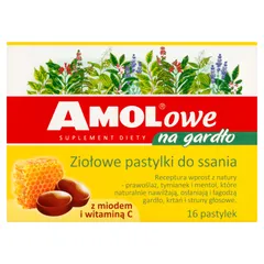 AMOLOWE NA GARDŁO Pastylki do ssania z miodem i...