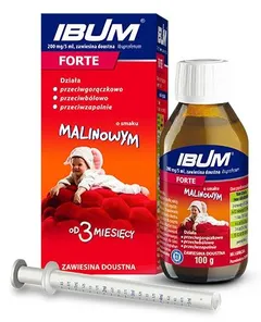 IBUM FORTE Zawiesina o smaku malinowym 200 mg / 5...