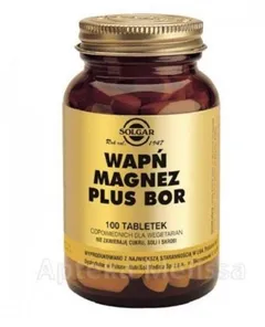 SOLGAR 44 Wapń Magnez+ Bor 100 tabl.
