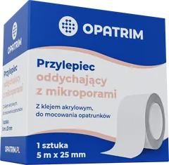Przylepiec oddychający z mikroporami 5 m x 25 mm -...