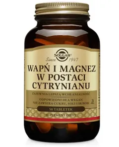 SOLGAR 36 Wapń i Magnez post.cytrynian 50t
