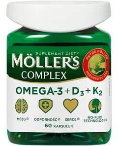 Moller's Complex Omega-3 + D3 + K2 - 60 kaps.