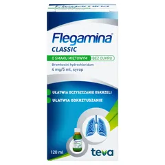 FLEGAMINA BEZ CUKRU Syrop o smaku miętowym 4 mg/5...