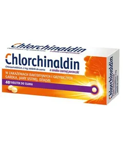 CHLORCHINALDIN Smak porzeczkowy - 40 tabl.