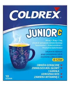 COLDREX JUNIOR C Smak cytrynowy - 10 sasz.