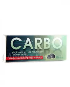 CARBO MEDICINALIS MF Węgiel aktywny 0,25 g - 20...