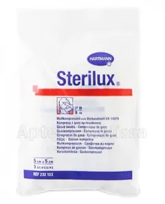 HARTMANN STERILUX Kompresy jałowe 17-nitkowe,...