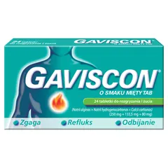 GAVISCON - 24 tabl. do rozgryzania i żucia