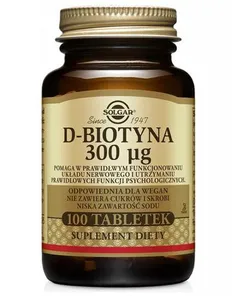 SOLGAR D-Biotyna  300 ug - 100 tabl.