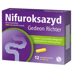 NIFUROKSAZYD RICHTER 200 mg - 12 kaps.