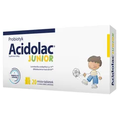 Acidolac Junior Misio - Tabletki biała czekolada,...