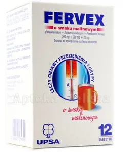 FERVEX o smaku malinowym - 12 sasz.