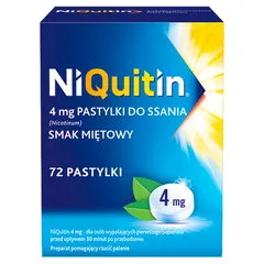 NIQUITIN Pastylki do ssania o smaku miętowym 4 mg...